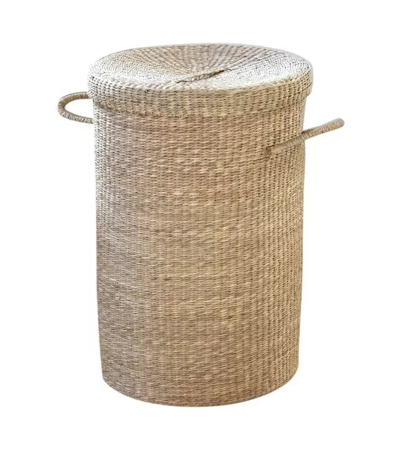 Panier à linge en jonc de mer naturel | Calicosy – Fait main & Éco-Friendly